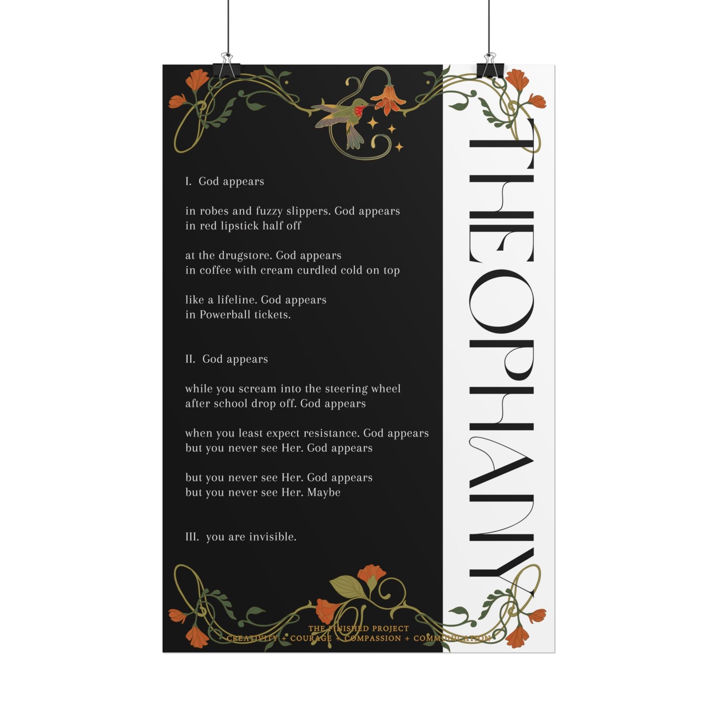 Theophany Poetry + Art Poster | The Finished Project