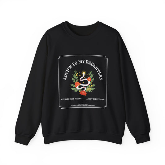 Advice to My Daughters Poetry + Art Crewneck Sweatshirt