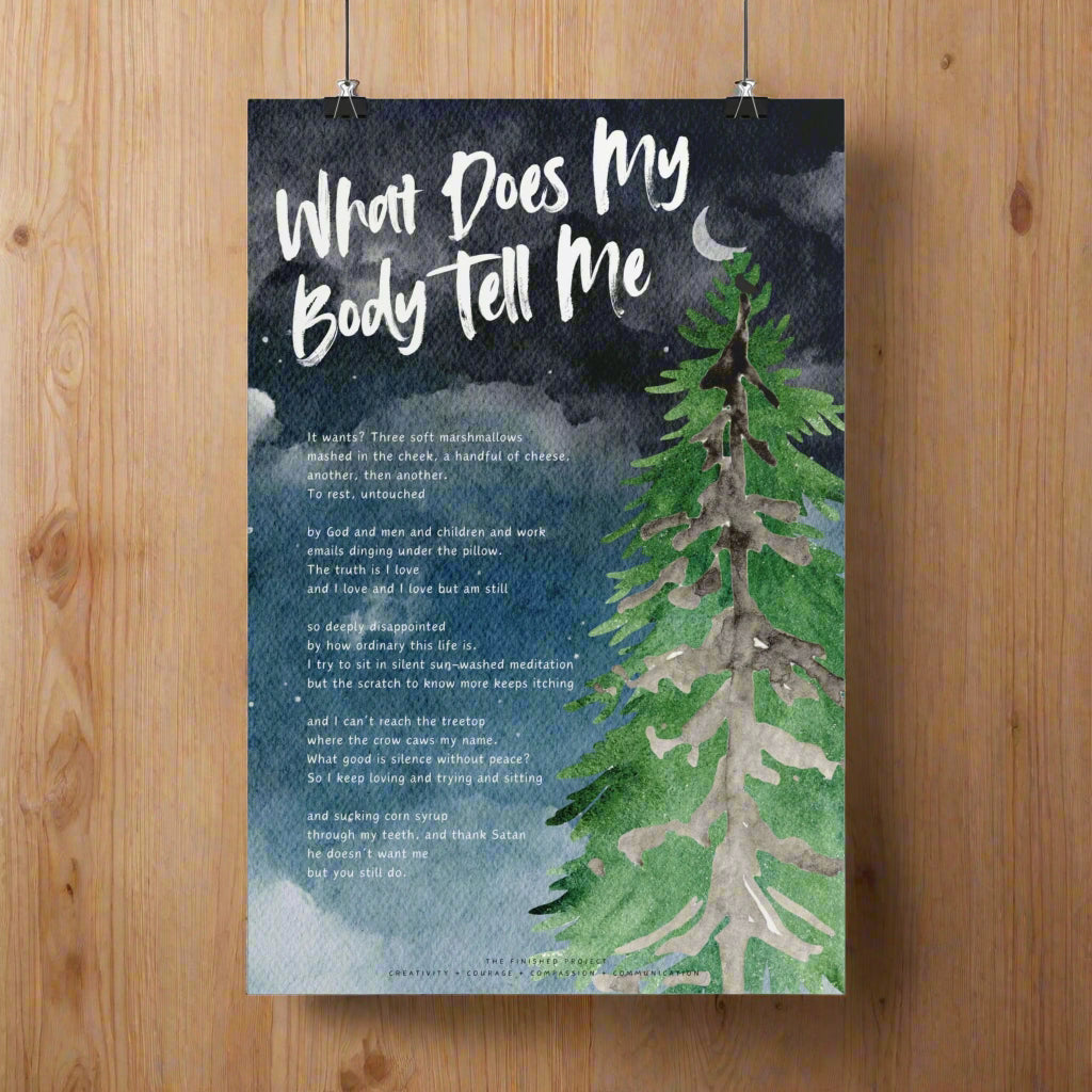 What Does My Body Tell Me Poetry + Art Poster