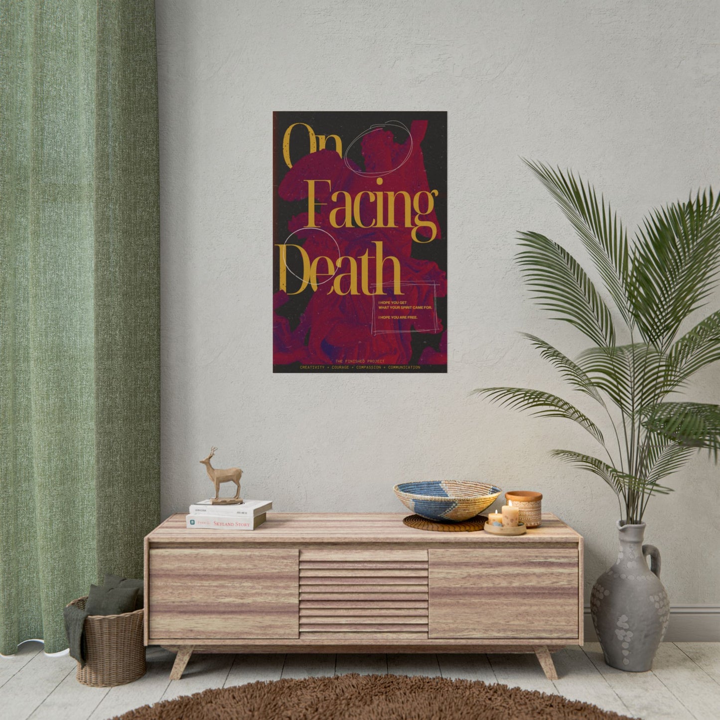 On Facing Death Poetry + Art Poster