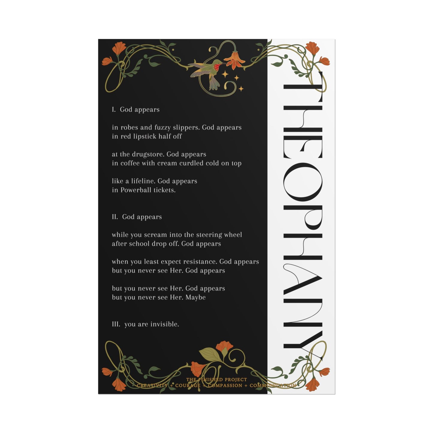 Theophany Poetry + Art Poster | The Finished Project