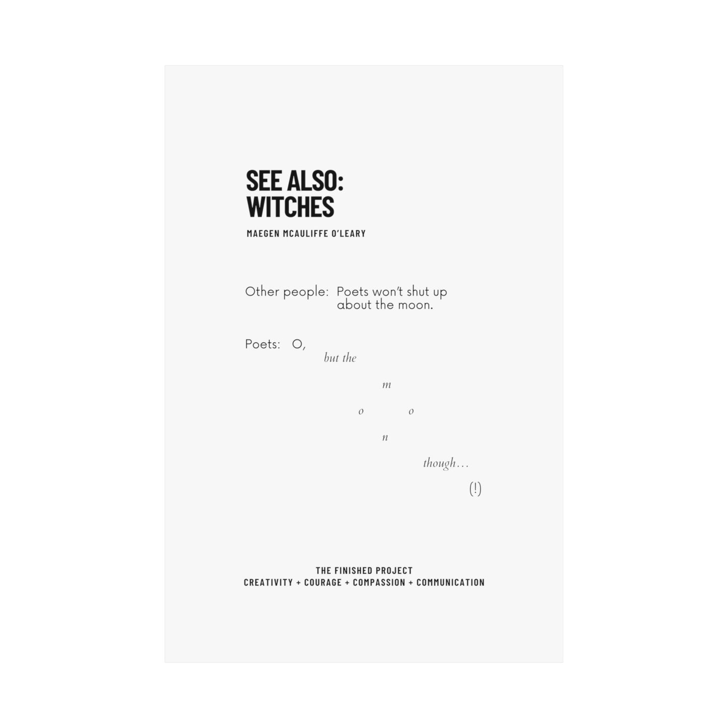 “See Also: Witches” Poetry Poster – 24x36 Vertical Fine Art Print | The Finished Project