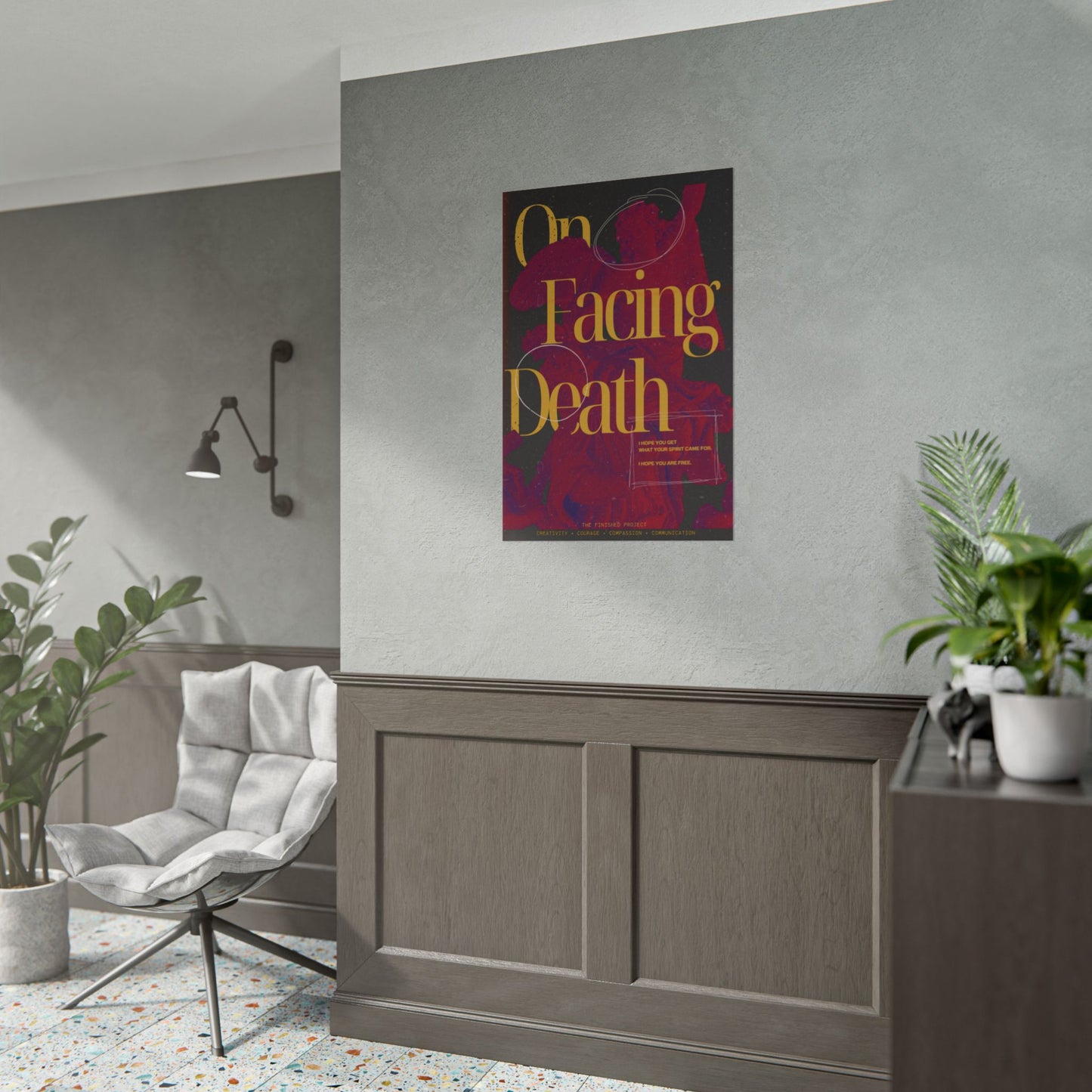 "On Facing Death" Poetry Poster - Vertical Matte Art Print, 24x36 or 12x18 | The Finished Project