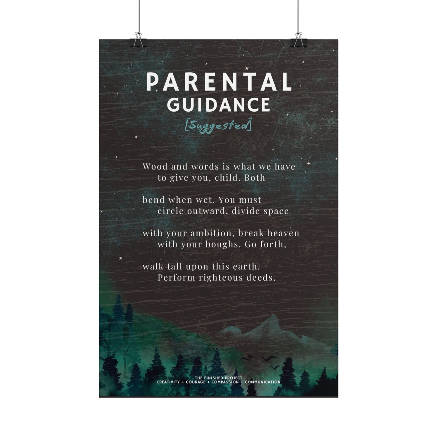 "Parental Guidance [Suggested]" Poetry Poster - Vertical Matte Art Print, 24x36 or 12x18 | The Finished Project