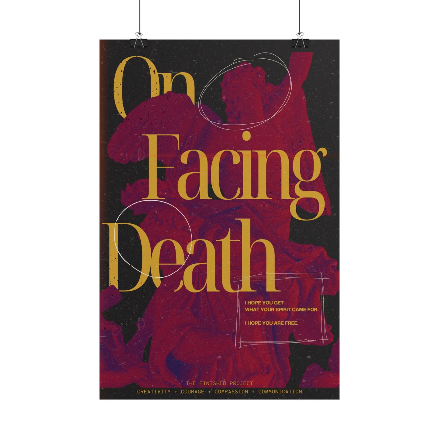 "On Facing Death" Poetry Poster - Vertical Matte Art Print, 24x36 or 12x18 | The Finished Project