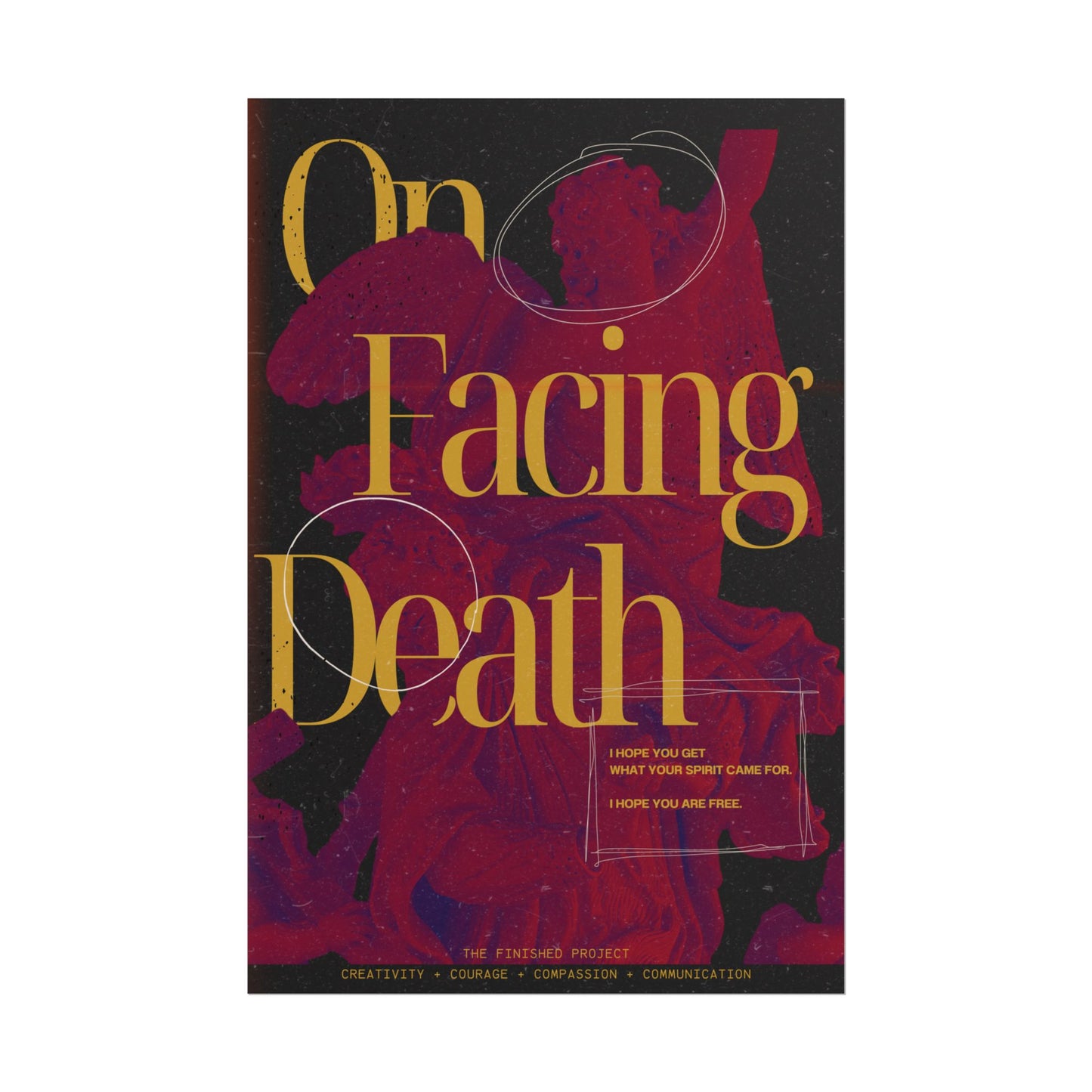 "On Facing Death" Poetry Poster - Vertical Matte Art Print, 24x36 or 12x18 | The Finished Project