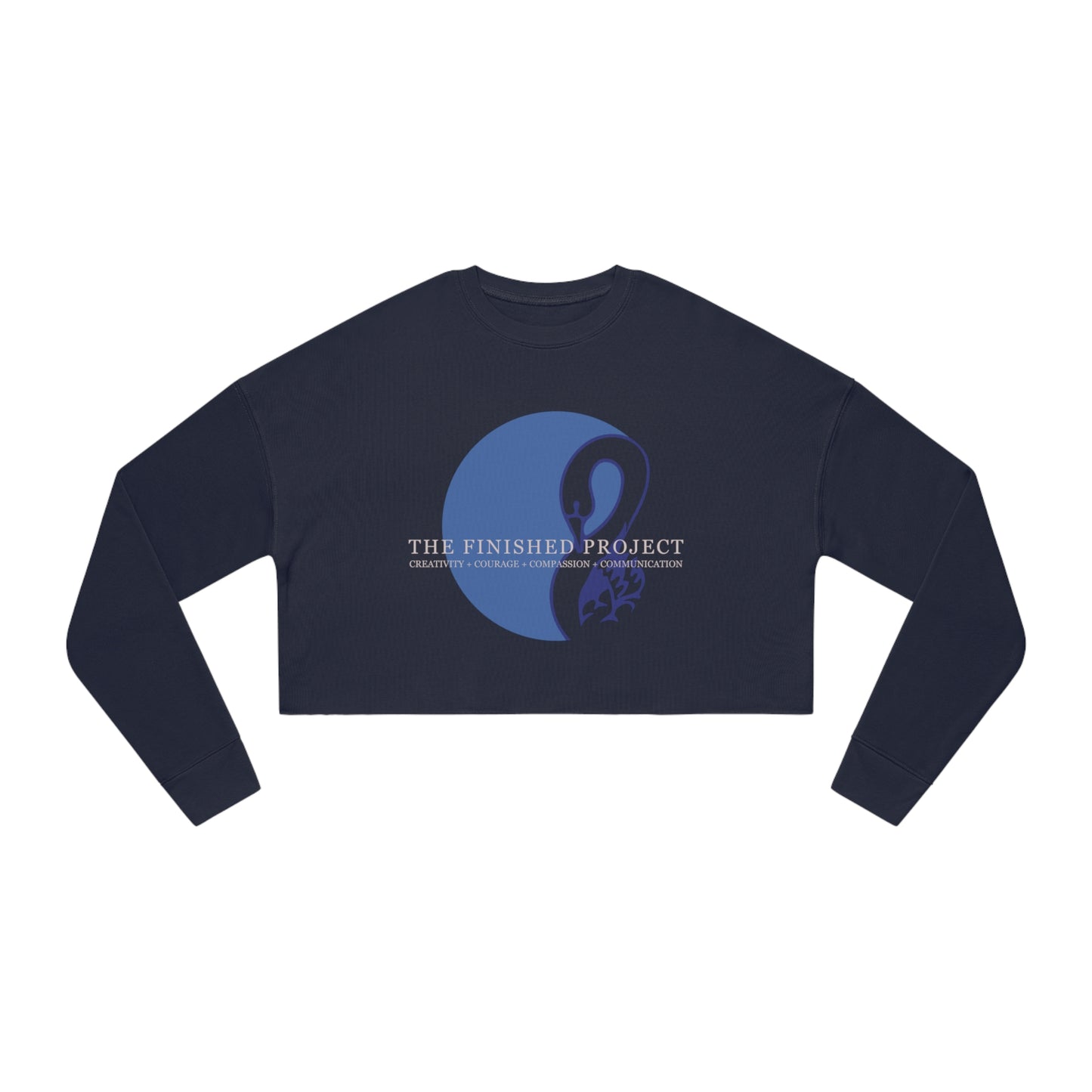 The Finished Project Logo Cropped Crewneck Sweatshirt — Cotton/Poly Blend, Sizes S-XL | The Finished Project