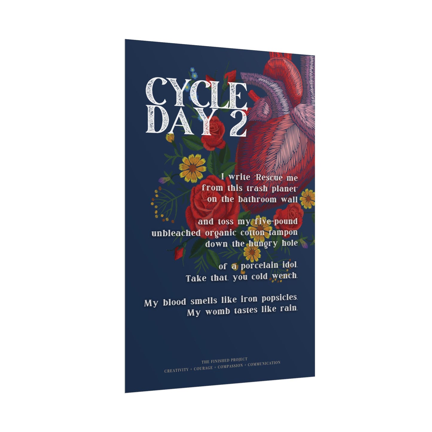 "Cycle, Day 2" Poetry Poster - Vertical Matte Art Print, 24x36 or 12x18 | The Finished Project