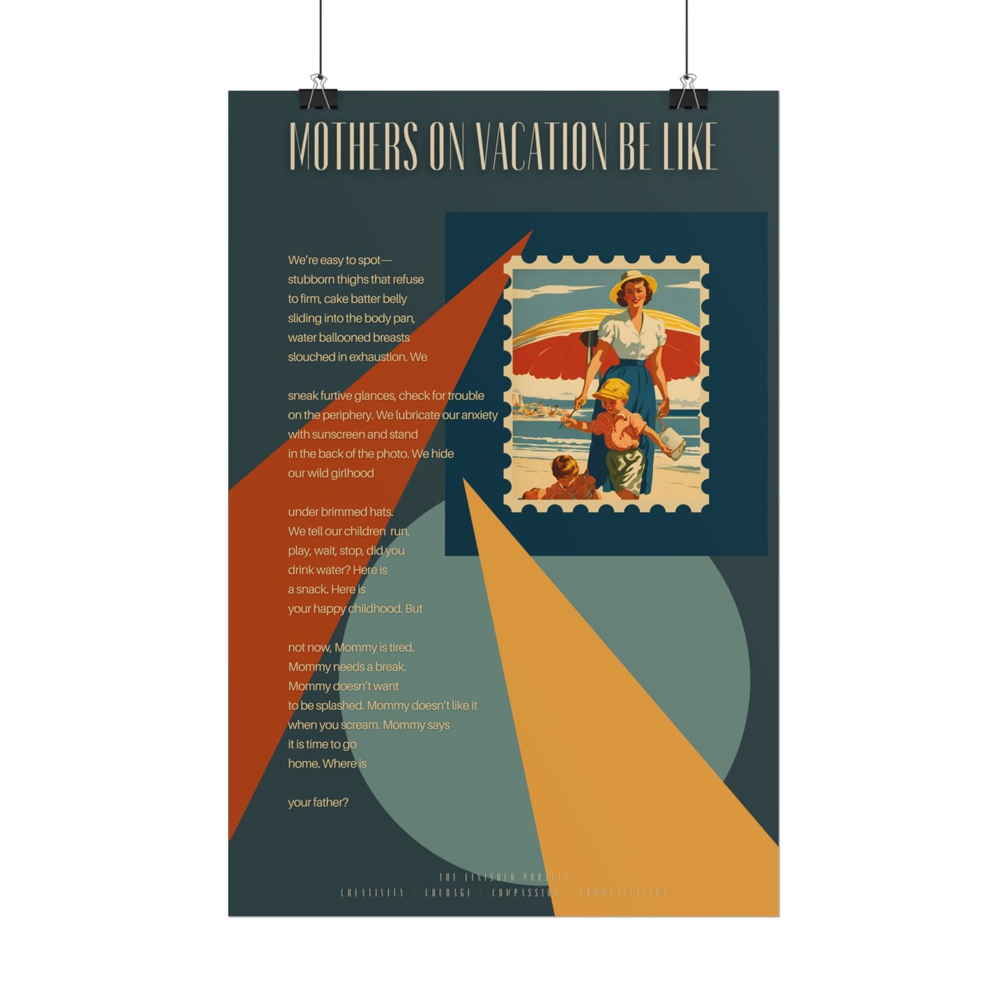 "Mothers on Vacation Be Like" Poetry Poster - Vertical Matte Art Print, 24x36 or 12x18 | The Finished Project