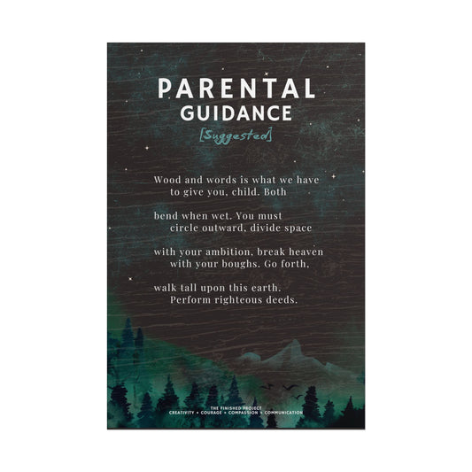 "Parental Guidance [Suggested]" Poetry Poster - Vertical Matte Art Print, 24x36 or 12x18 | The Finished Project