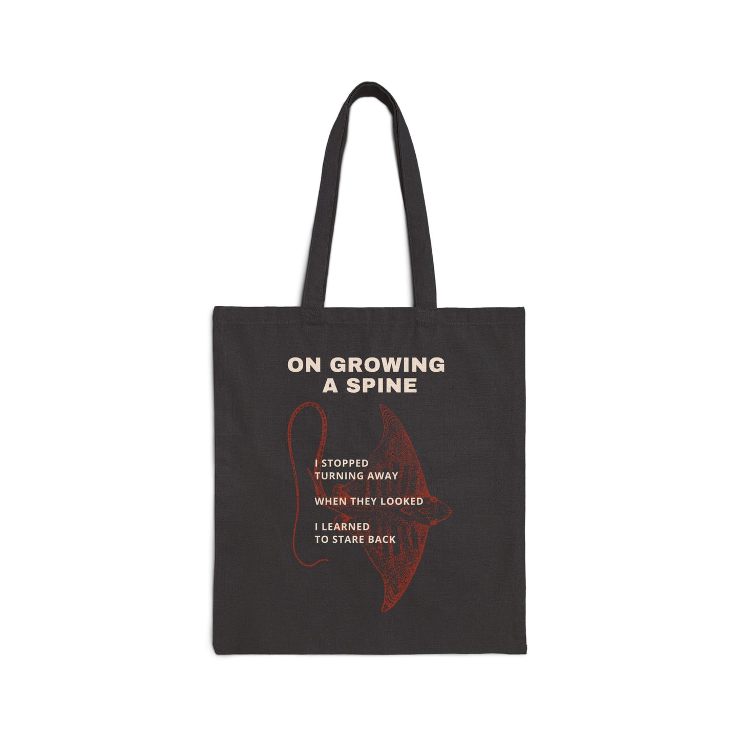 On Growing a Spine Poetry + Art Canvas Tote Bag