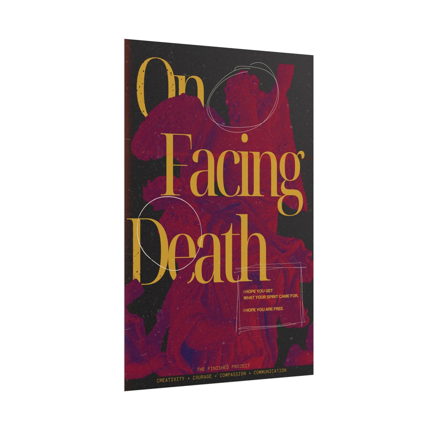 "On Facing Death" Poetry Poster - Vertical Matte Art Print, 24x36 or 12x18 | The Finished Project