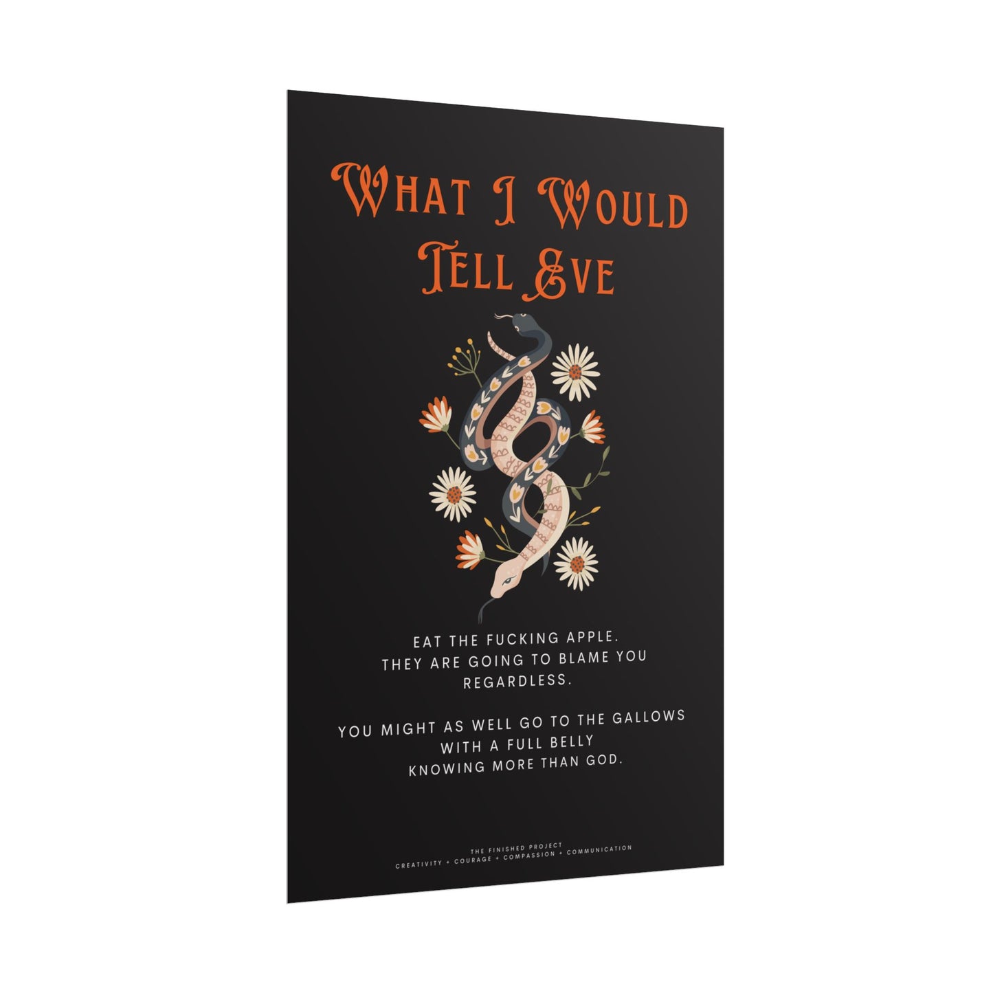 "What I Would Tell Eve" Poetry Poster - Vertical Matte Art Print, 24x36 or 12x18 | The Finished Project