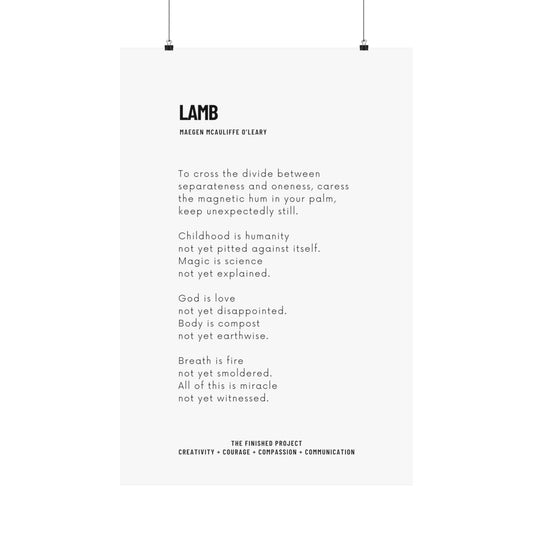 Lamb 24x36” Vertical Poetry Poster