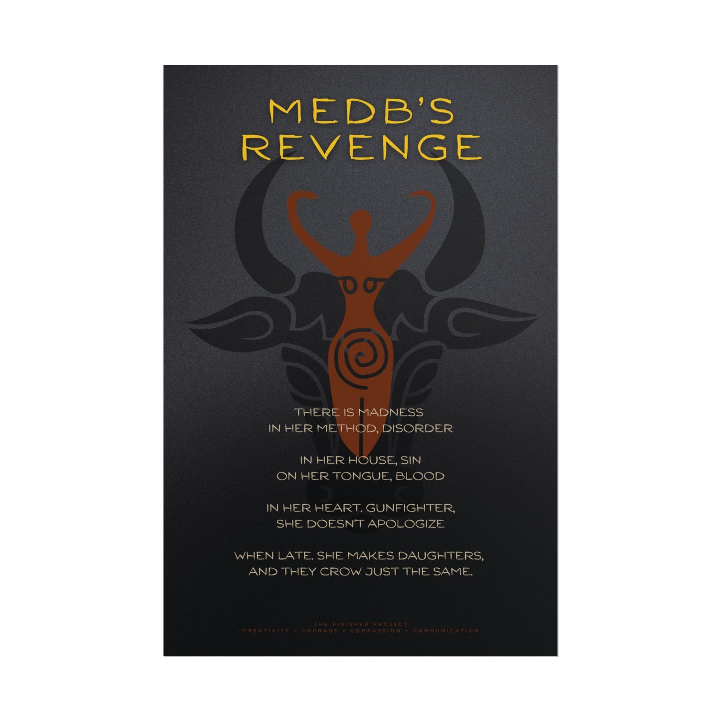 "Medb's Revenge" Poetry Poster - Vertical Matte Art Print, 24x36 or 12x18 | The Finished Project