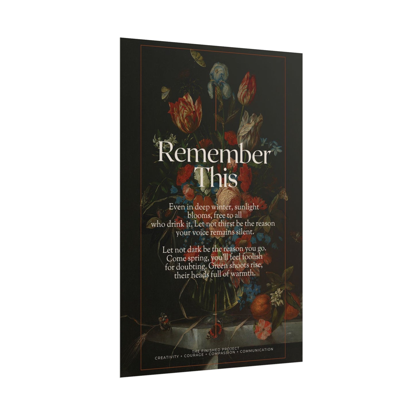 "Remember This" Poetry Poster - Vertical Matte Art Print, 24x36 or 12x18 | The Finished Project