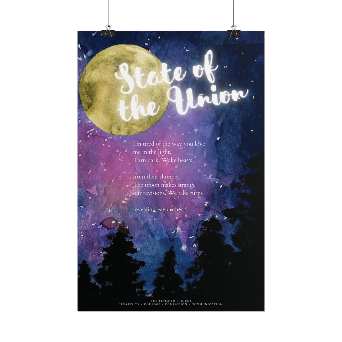 "State of the Union" Poetry Poster - Vertical Matte Art Print, 24x36 or 12x18 | The Finished Project