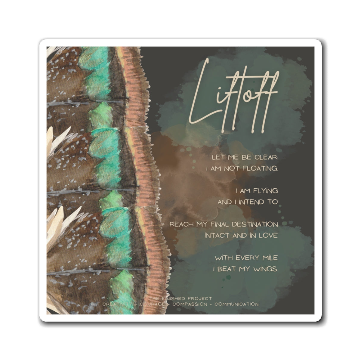 "Liftoff" Poetry Magnet - 3x3" Matte Vinyl Magnet | The Finished Project