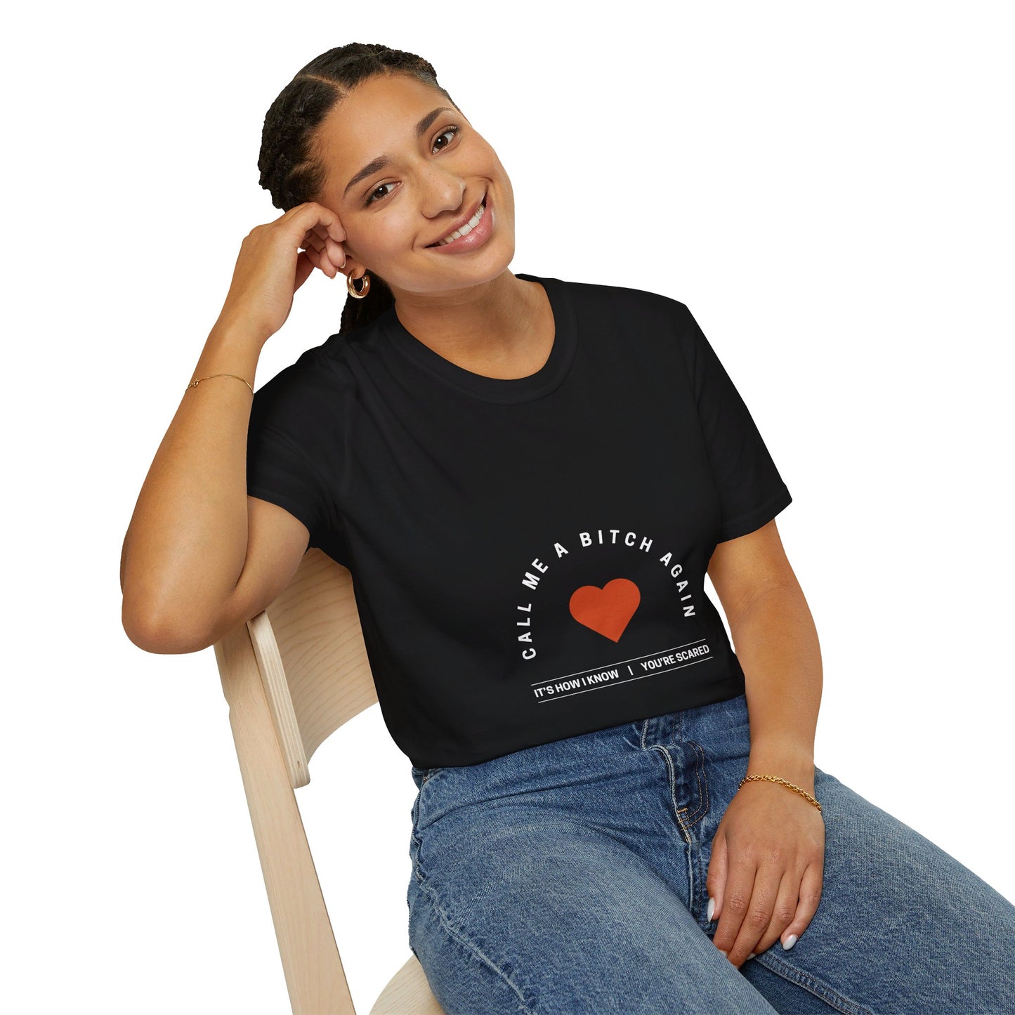 "Call Me a Bitch Again" Short Sleeve Cotton Poetry T-Shirt - Unisex, Sizes S-5XL, Multiple Colors | The Finished Project