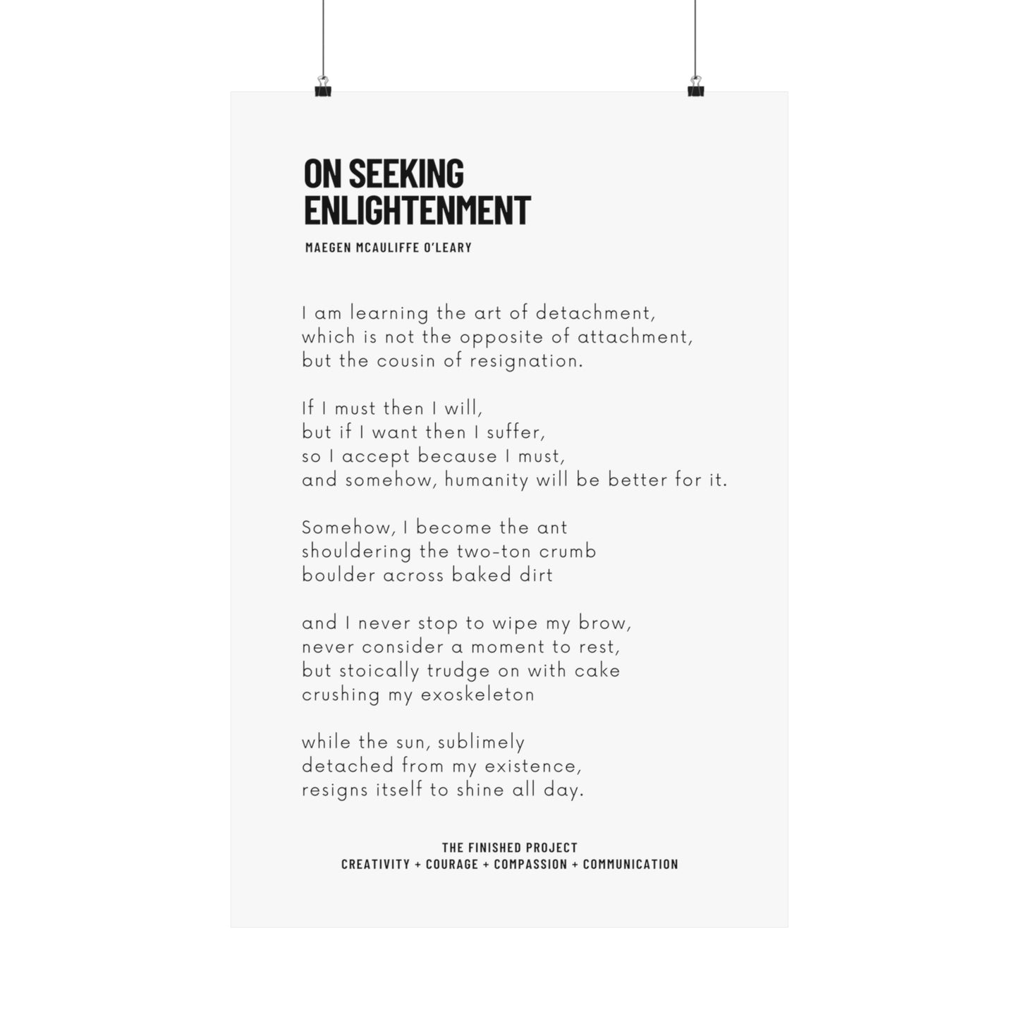 On Seeking Enlightenment Vertical Poster