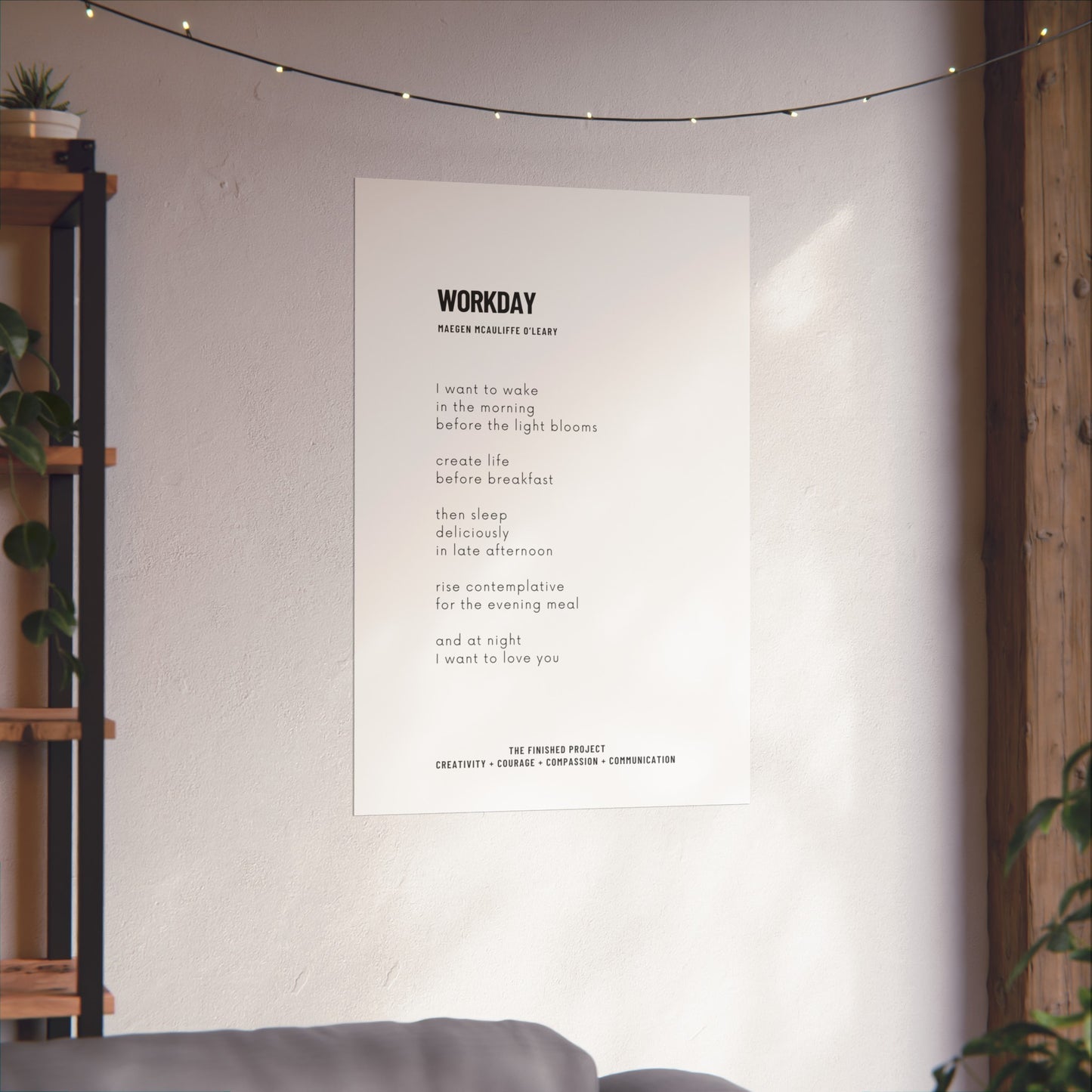 Workday 24x36” Vertical Poetry Poster