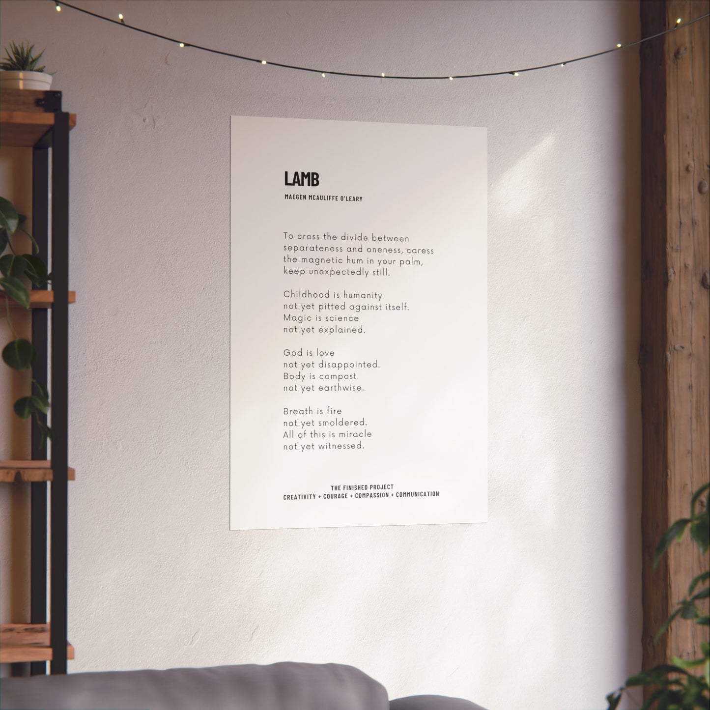 Lamb 24x36” Vertical Poetry Poster