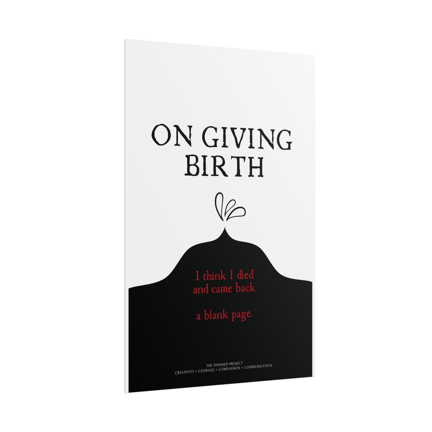 "On Giving Birth" Poetry Poster - Vertical Matte Art Print, 24x36 or 12x18 | The Finished Project