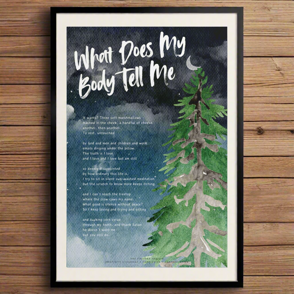 What Does My Body Tell Me Poetry + Art Poster
